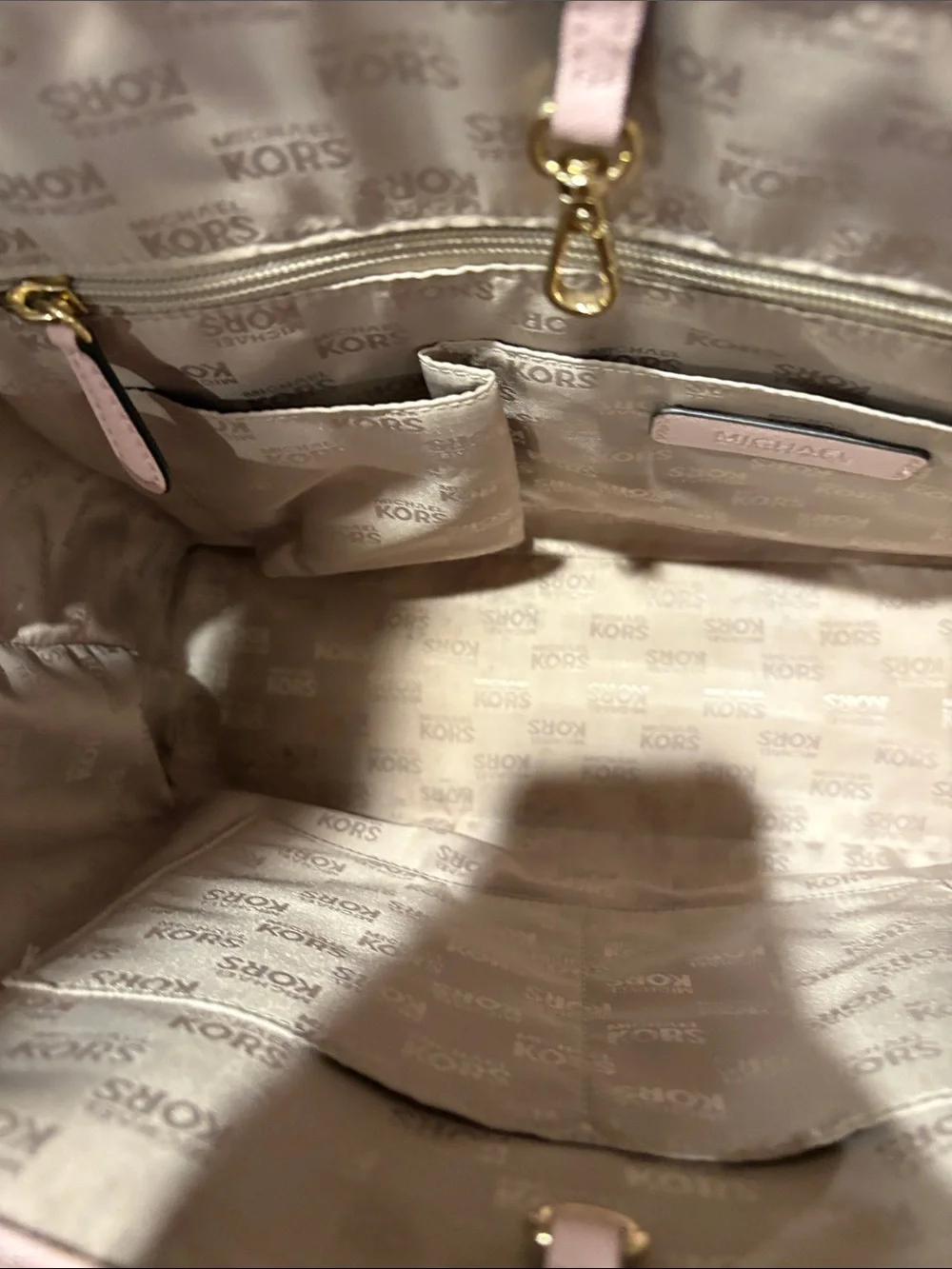 Michael Kors Pale Pink Saffiano Leather Tote with MK Charm